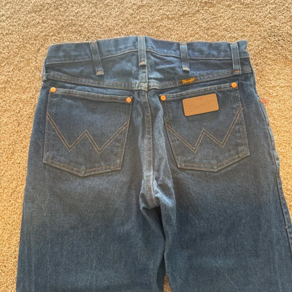 Wrangler Jeans Men 30x29 Dark Wash Cowboy Cut Straight Leg Denim Indigo